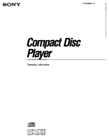 Sony CDP-C87ES - Owners Manual